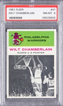 1961/62 Fleer #47 Wilt Chamberlain IA Rookie Card – PSA NM-MT 8